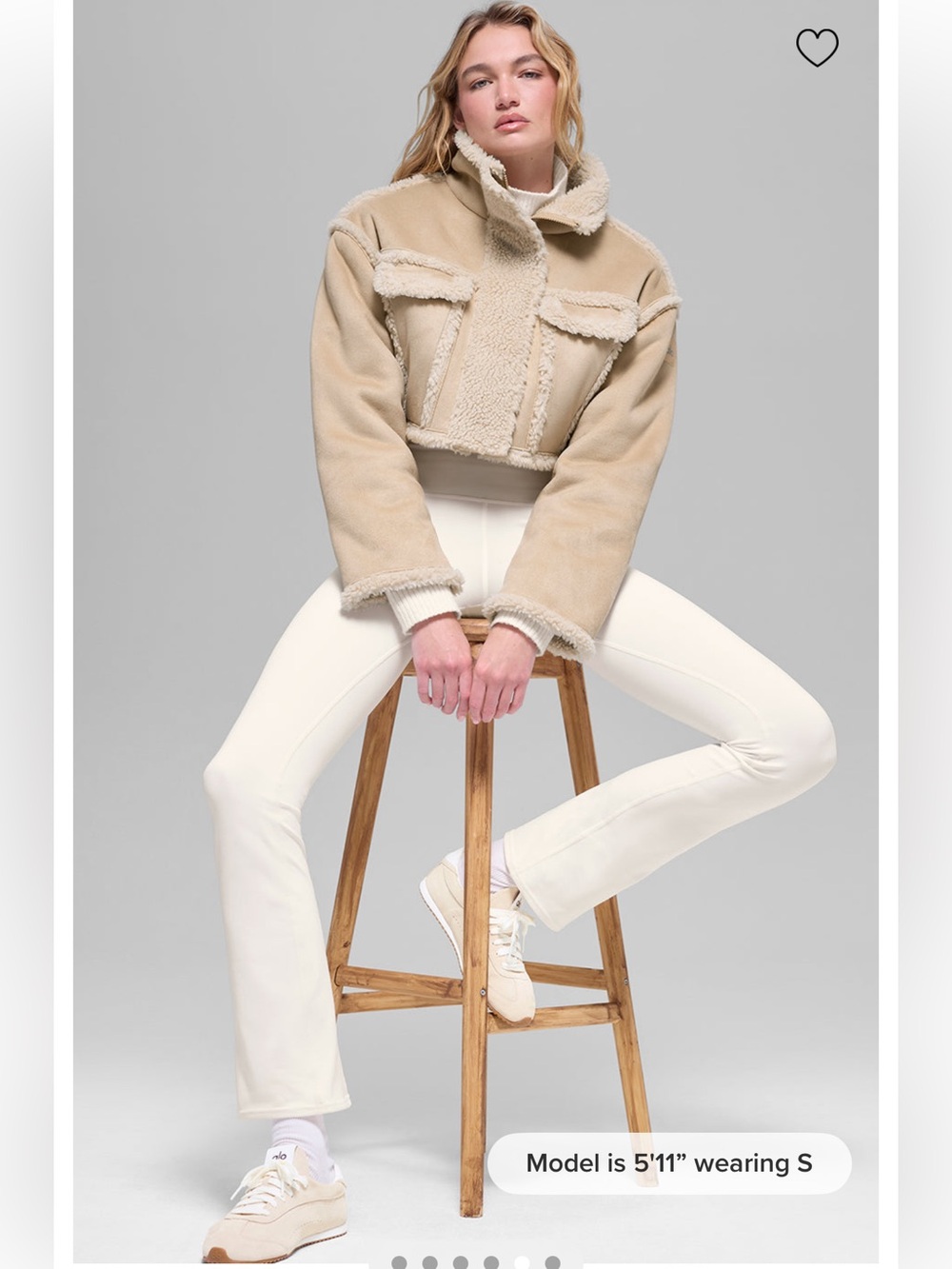 Alo Yoga Faux Shearling Snowfall Cropped Jacket -
Woodland Tan